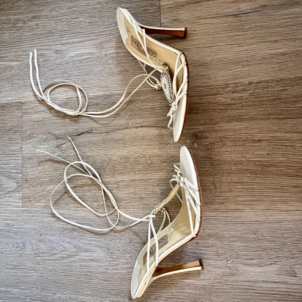 Jimmy Choo White Strappy Heels - Picture 4 of 9